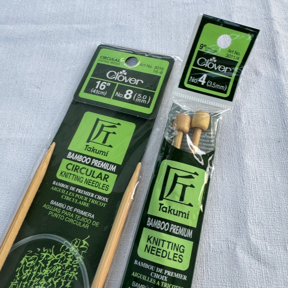 NWT Clover Takumi LOT Bamboo Knitting Needles Set 16in 9in Size 8 4 Circular NEW